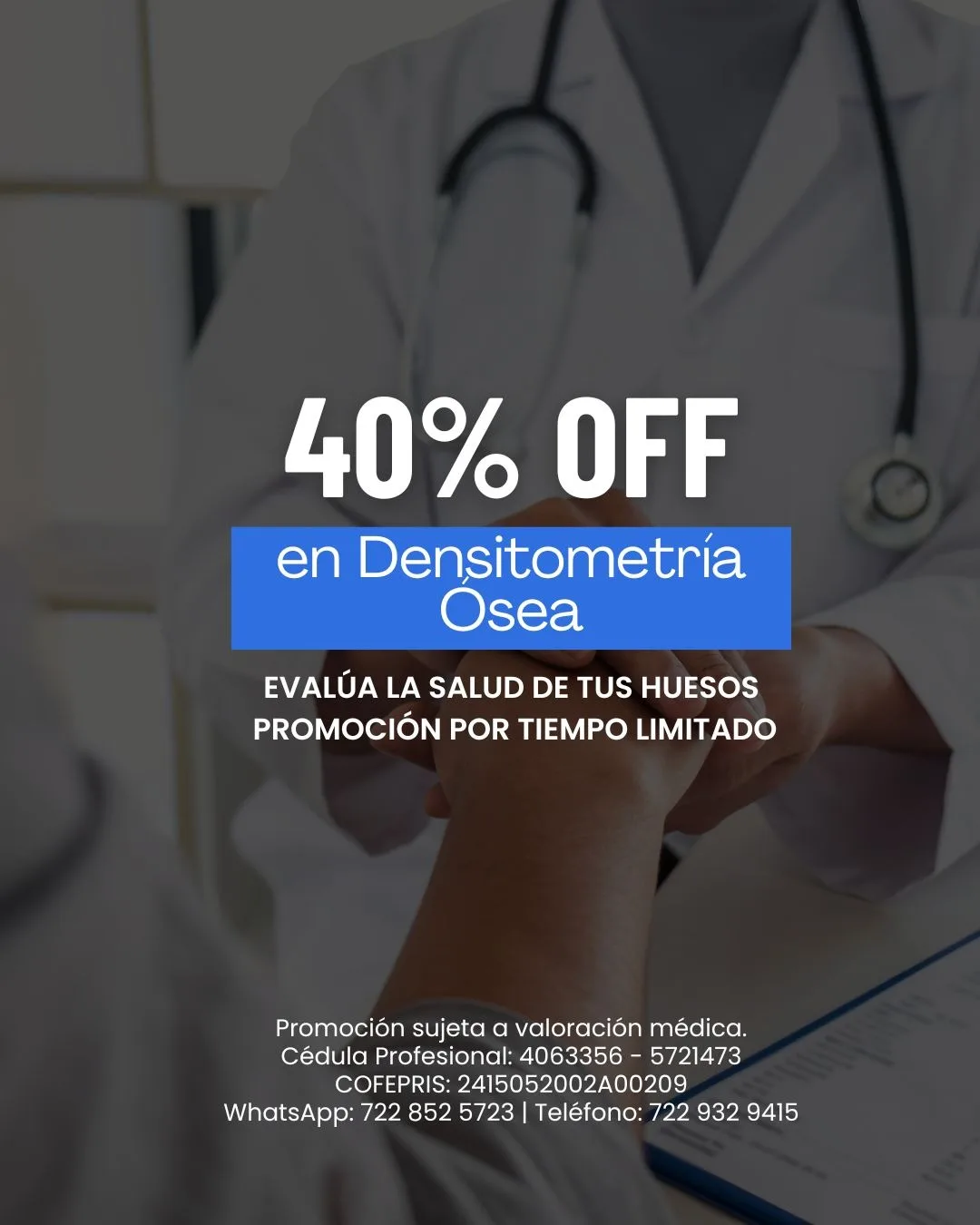 Promoción de 40% de descuento en densitometría ósea en Clínica Innovo